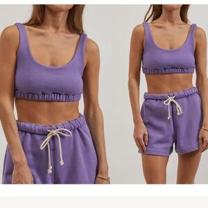NWT! DONNI eco fleece sporty purple bra tank size small